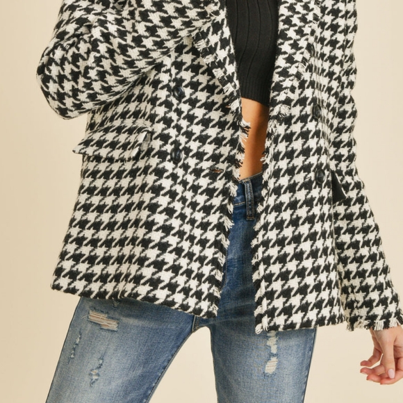 Doe & Rae Houndstooth Sweater Jacket - Picture 3 of 3